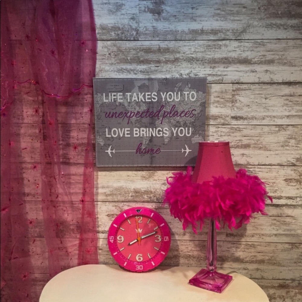 Lamp and Curtains ( Pink Bedroom Set )